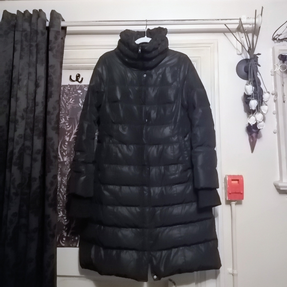 *Soia & Kyo* long DOWN funnel neck puffer coat parka winter jacket! Gorgeous!